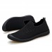 Men Breathable Knitted Mesh Casual Sneakers Soft Slip On Flats