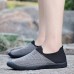 Men Breathable Knitted Mesh Casual Sneakers Soft Slip On Flats