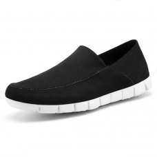 Men Breathable Mesh Cloth Slip On Flat Sneakers Lightweight Soft Sole Shoes