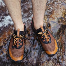 Men Hollow Out Slip Resistant Breathable Outdoor Hiking Sneakers