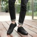 Men Casual Microfiber Hand Stitching Two-wear Way Loafers