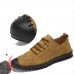 Men Casual Microfiber Hand Stitching Two-wear Way Loafers