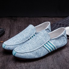 Men Comfy Casual Canvas Loafers Slip On Driving Shoes