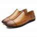 Men Lightweight Genuine Leather Casual Slip-on Flats