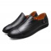 Men Lightweight Genuine Leather Casual Slip-on Flats