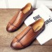 Men Lightweight Genuine Leather Casual Slip-on Flats