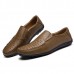 Men Soft Breathable Genuine Leather Hollow Outs Loafers Flats Shoes