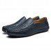 Men Soft Breathable Genuine Leather Hollow Outs Loafers Flats Shoes