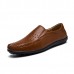 Men Soft Breathable Genuine Leather Hollow Outs Loafers Flats Shoes