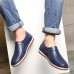 Men Casual Waterproof Soft Flats Woven Style Slip On Flats Loafers