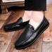 Men Casual Soft Sole Slip On Leather Loafers Driving Flats