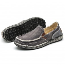 Men Soft Comfortable Knitted Fabric Slip-on Canvas Flats