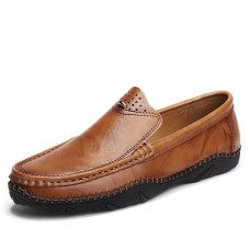 Men Soft Casual Decorative Stitching Slip On Flats