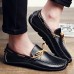 Men Casual Genuine Leather Slip-on Loafers Soft Flats