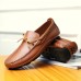 Men Casual Genuine Leather Slip-on Loafers Soft Flats