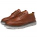 Men Soft Casual Stitching Platform Leather Loafers