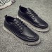 Men Soft Casual Stitching Platform Leather Loafers