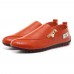 Men Casual Soft Sole Side Zipper Leather Flat Loafers