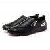 Men Casual Soft Sole Side Zipper Leather Flat Loafers