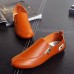 Men Casual Soft Sole Side Zipper Leather Flat Loafers