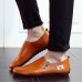 Men Casual Soft Sole Side Zipper Leather Flat Loafers