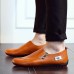 Men Casual Soft Sole Side Zipper Leather Flat Loafers