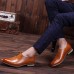 Men Casual Business Comfy Genuine Leather Flat Loafers Slip On Oxfords