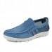 Men Comfy Breathable Hollow Outs Denim Cloth Slip On Loafers Soft Flats Shoes