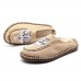 Men Casual Breathable Canvas Low Top Slip On Loafers Flax Insole Shoes