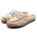 Men Casual Breathable Canvas Low Top Slip On Loafers Flax Insole Shoes