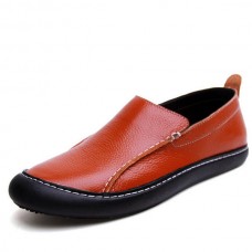 Men Leather Casual Outdoor Slip On Soft Fashion Flat Loafers