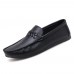 Men Low Top Soft Sole Breathable Leather Slip On Flat Loafers