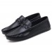 Men Low Top Soft Sole Breathable Leather Slip On Flat Loafers