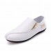 Men Flats Shoes Slip On Casual Comfortable Leather Zipper Loafers Shoes