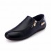 Men Flats Shoes Slip On Casual Comfortable Leather Zipper Loafers Shoes