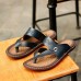 Men Casual Leather Soft Sole Clip Toe Slippers Sandals