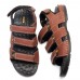 Men Breathable Adjustable Hook Loop Leather Sandals Beach Shoes