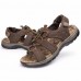 US Size 6-9.5 Men Casual Outdoor Leather Sandals Breathable Comfortable Beach Flat Shoes