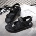 Men Casual Breathable Two Straps Hook Loop Sandals Open Toe Shoes