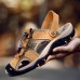 Men Soft Comfy Outdoor Hiking Leather Slipper Sandals