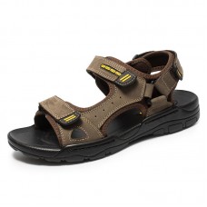 Men Soft Genuine Leather Beach Casual Daily Sandals