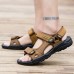 Men Soft Genuine Leather Beach Casual Daily Sandals