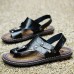 Men Clip Toe Genuine Leather Casual Beach Sandals