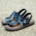 Men Clip Toe Genuine Leather Casual Beach Sandals