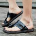 Men Clip Toe Genuine Leather Casual Beach Sandals