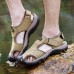 Men Anti Collision Toe Wear Resistance Outsole Comfy Casual Leather Sandals