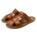 Men Breathable Leather Soft Sole Sandals Two Way Wear Shoes