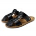 Men Breathable Leather Soft Sole Sandals Two Way Wear Shoes