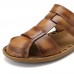 Men Breathable Leather Soft Sole Sandals Two Way Wear Shoes