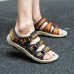 Men Breathable Knitted Comfy Outdoor Hook Loop Sandals